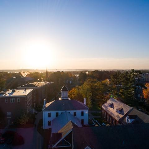 An aerial view of the Portland Campus